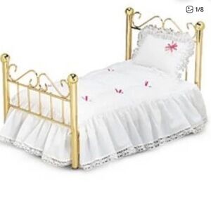 Pleasant Company American Girl Doll Samantha Original Brass Bed + Comforter 93’
